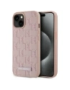 Karl Lagerfeld Piele Monogram Logo Metalic MagSafe Apple iPhone 15 roz