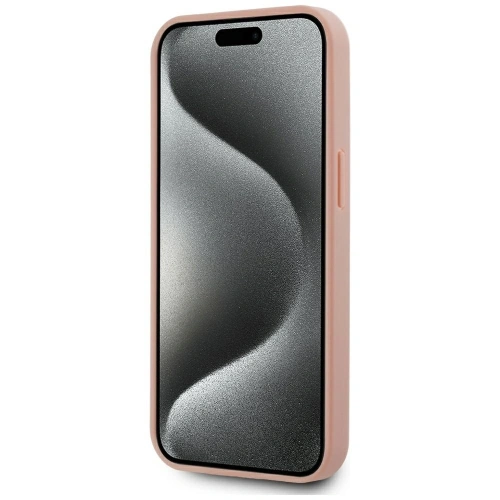Kup Karl Lagerfeld Leder Monogram Metalllogo MagSafe Apple iPhone 15 pink - KLD22019 - {ean13} - Sklep Home Screen