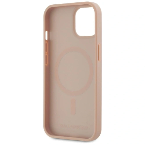 Kup Karl Lagerfeld Leder Monogram Metalllogo MagSafe Apple iPhone 15 pink - KLD22019 - {ean13} - Sklep Home Screen