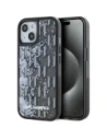 Karl Lagerfeld Tekutý třpytivý monogramový gradient Apple iPhone 15 černý