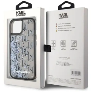 Kup Etui Karl Lagerfeld Liquide Glitter Monogram Gradient do Apple iPhone 15 czarny - KLD22020 - {ean13} - Sklep Home Screen