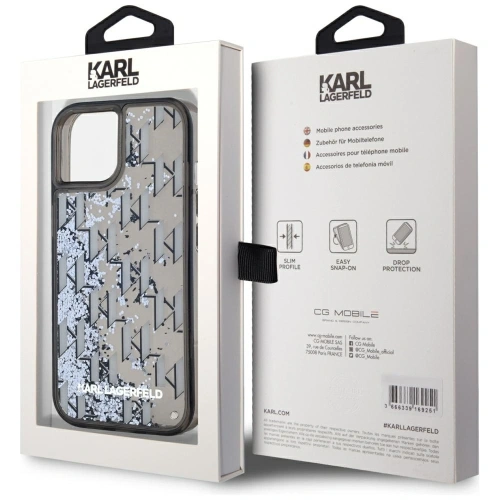 Kup Karl Lagerfeld Tekutý třpytivý monogramový gradient Apple iPhone 15 černý - KLD22020 - {ean13} - Sklep Home Screen