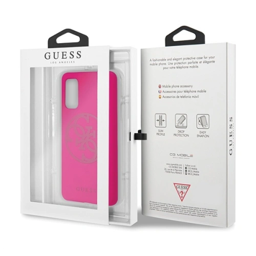 Kup Etui Guess GUHCS62LS4GFU Samsung Galaxy S20 fuksja/fuchsia hard case Silicone 4G Tone On Tone - GUE523FKS - {ean13} - Sklep Home Screen