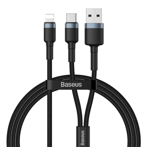 Kup Cablu USB / USB Tip C - Lightning Baseus Cafule PD 18W 2,4A 480 Mbps 1,2m (negru-gri) - BSU1502BLKGRY - {ean13} - Sklep Home Screen
