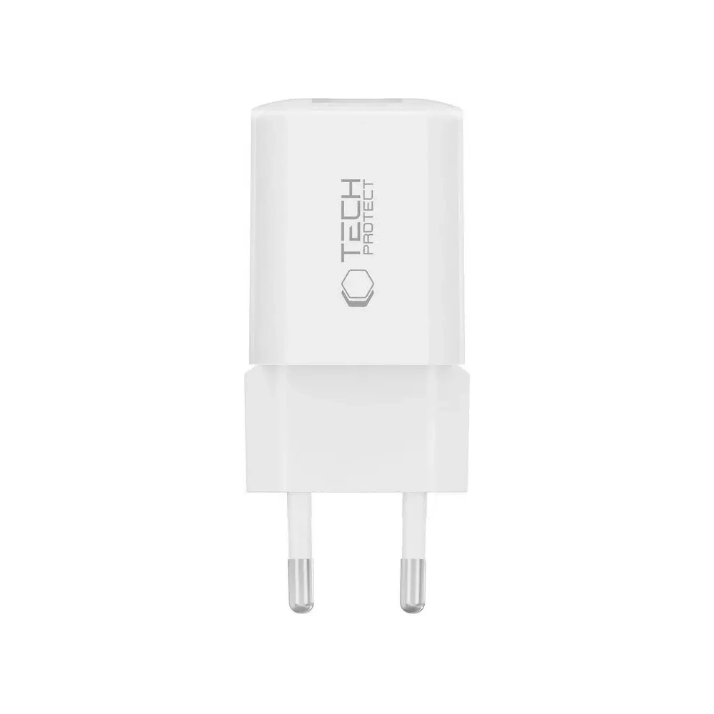 Ładowarka sieciowa Tech-Protect NCM33W 2-port USB-A, USB-C Network Charger PD 33W / QC3.0 White