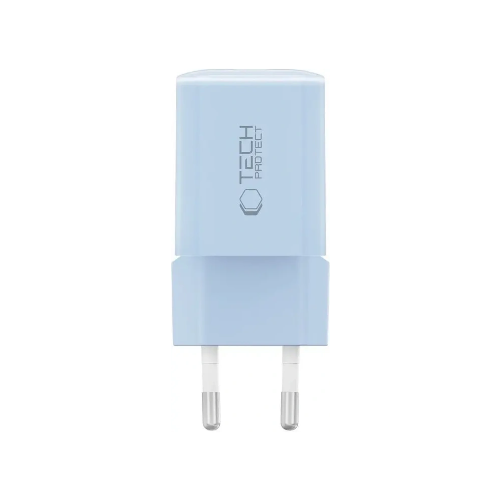 Ładowarka sieciowa Tech-Protect NCM33W 2-port USB-A, USB-C Network Charger PD 33W / QC3.0 Baby Blue