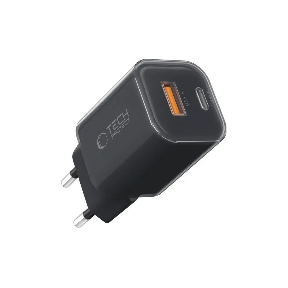Ładowarka sieciowa Tech-Protect NCM33W 2-port USB-A, USB-C Network Charger PD 33W / QC3.0 Black