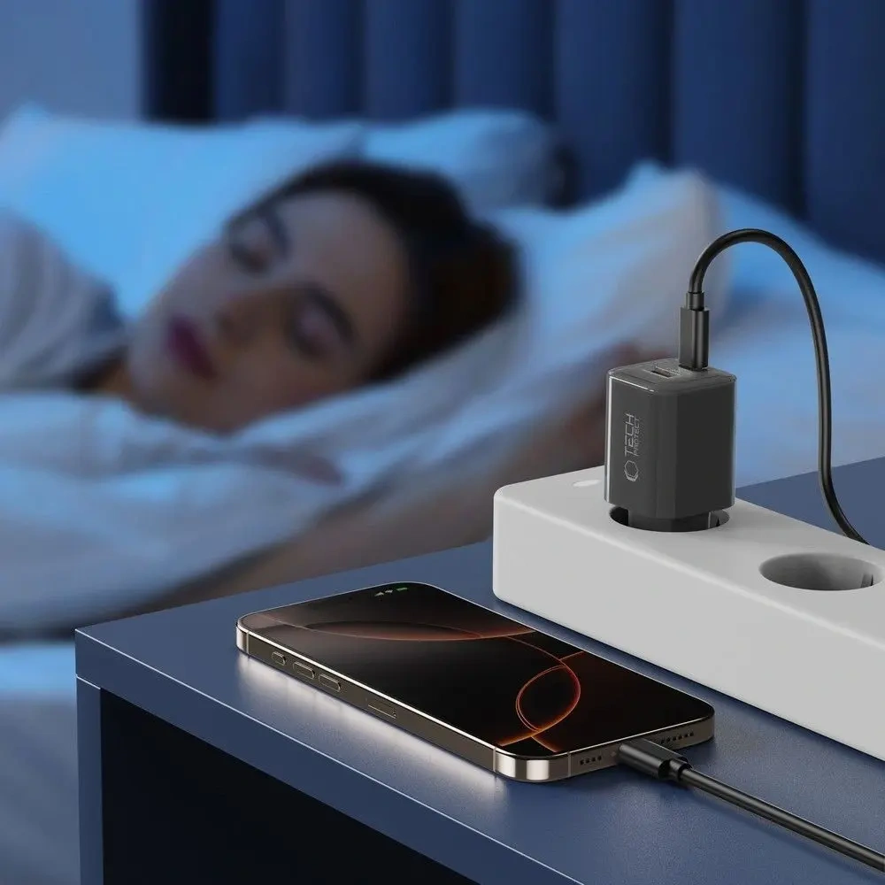 Ładowarka sieciowa Tech-Protect NCM33W 2-port USB-A, USB-C Network Charger PD 33W / QC3.0 Black