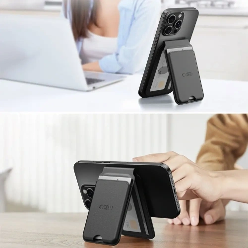 Kup Tech-protect Magwallet Stand Magsafe Universal Magnetic Card Holder Black - THP4125 - {ean13} - Sklep Home Screen