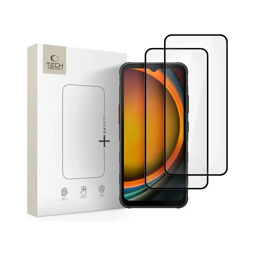 Szkło hartowane Tech-Protect Glass Fit+ Samsung Galaxy Xcover 7 / 7 Pro Black [2 PACK]
