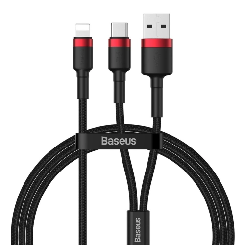 Kup Kabel USB / USB Typ C - Lightning Baseus Cafule PD 18W 2,4A 480 Mbps 1,2m (černo-červený) - BSU1503BLKRED - {ean13} - Sklep Home Screen