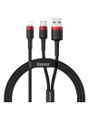 Kabel USB / USB Tip C - Lightning Baseus Cafule PD 18W 2,4A 480 Mbps 1,2m (negru-roșu)