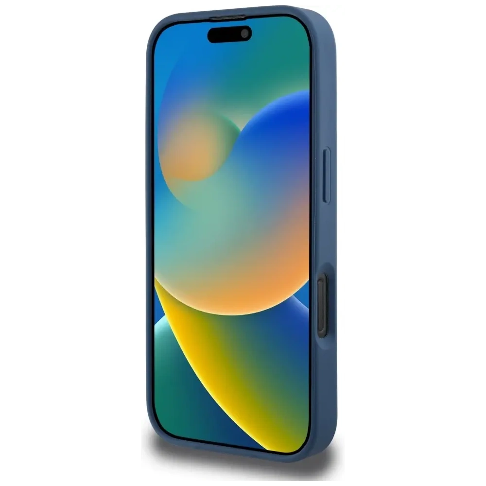 Etui Guess Grained Roses Big 4G logo do Apple iPhone 16 Pro Max niebieski