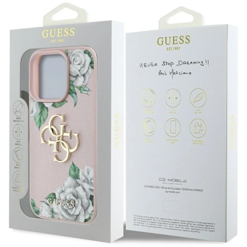 Kup Etui Guess Grained Roses Big 4G logo do Apple iPhone 16 Pro Max różowy - GUE4536 - {ean13} - Sklep Home Screen