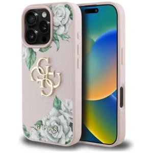Buy Guess Grained Roses Big 4G logo Apple iPhone 16 Pro pink - GUE4538 - {ean13} - Home Screen Store Europe