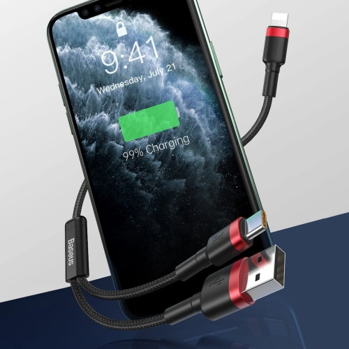 Kup Kabel USB / USB Typ C - Lightning Baseus Cafule PD 18W 2,4A 480 Mbps 1,2m (černo-červený) - BSU1503BLKRED - {ean13} - Sklep Home Screen