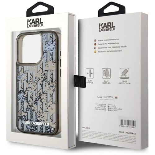 Kup Etui Karl Lagerfeld Liquide Glitter Monogram Gradient do Apple iPhone 15 Pro Max czarny - KLD22022 - {ean13} - Sklep Home Screen