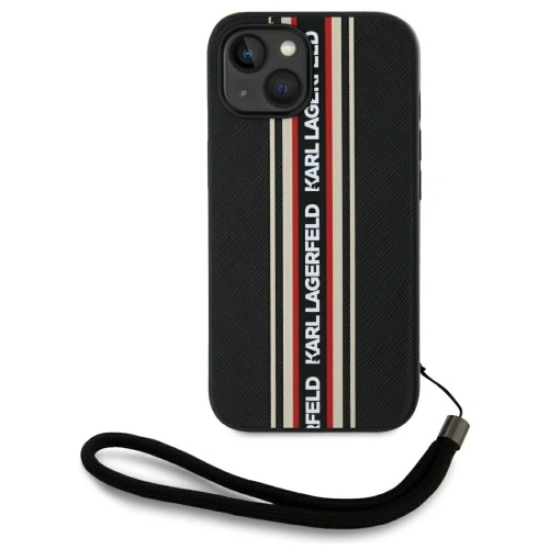 Kup Karl Lagerfeld Saffiano Athleisure Dungi Cord Apple iPhone 15 negru-roșu - KLD22025 - {ean13} - Sklep Home Screen
