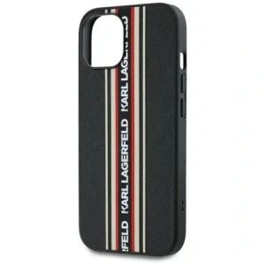 Buy Karl Lagerfeld Saffiano Athleisure Stripes Cord Apple iPhone 15 black-red - KLD22025 - {ean13} - Home Screen Store Europe