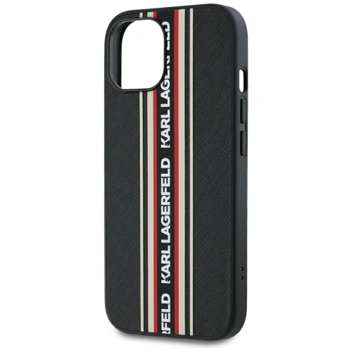 Kup Karl Lagerfeld Saffiano Athleisure Dungi Cord Apple iPhone 15 negru-roșu - KLD22025 - {ean13} - Sklep Home Screen