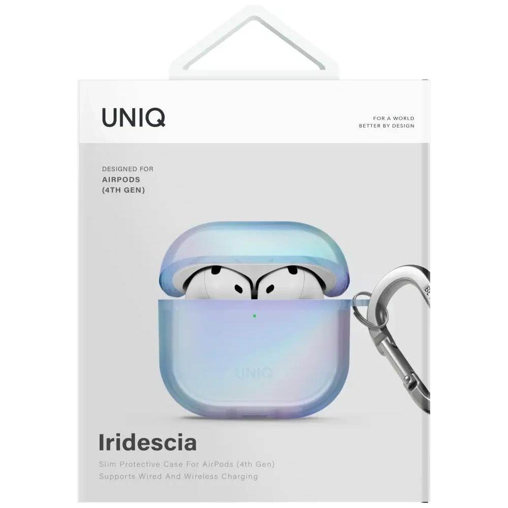 Etui UNIQ Iridescia do Apple AirPods 4 Hang Case niebieski