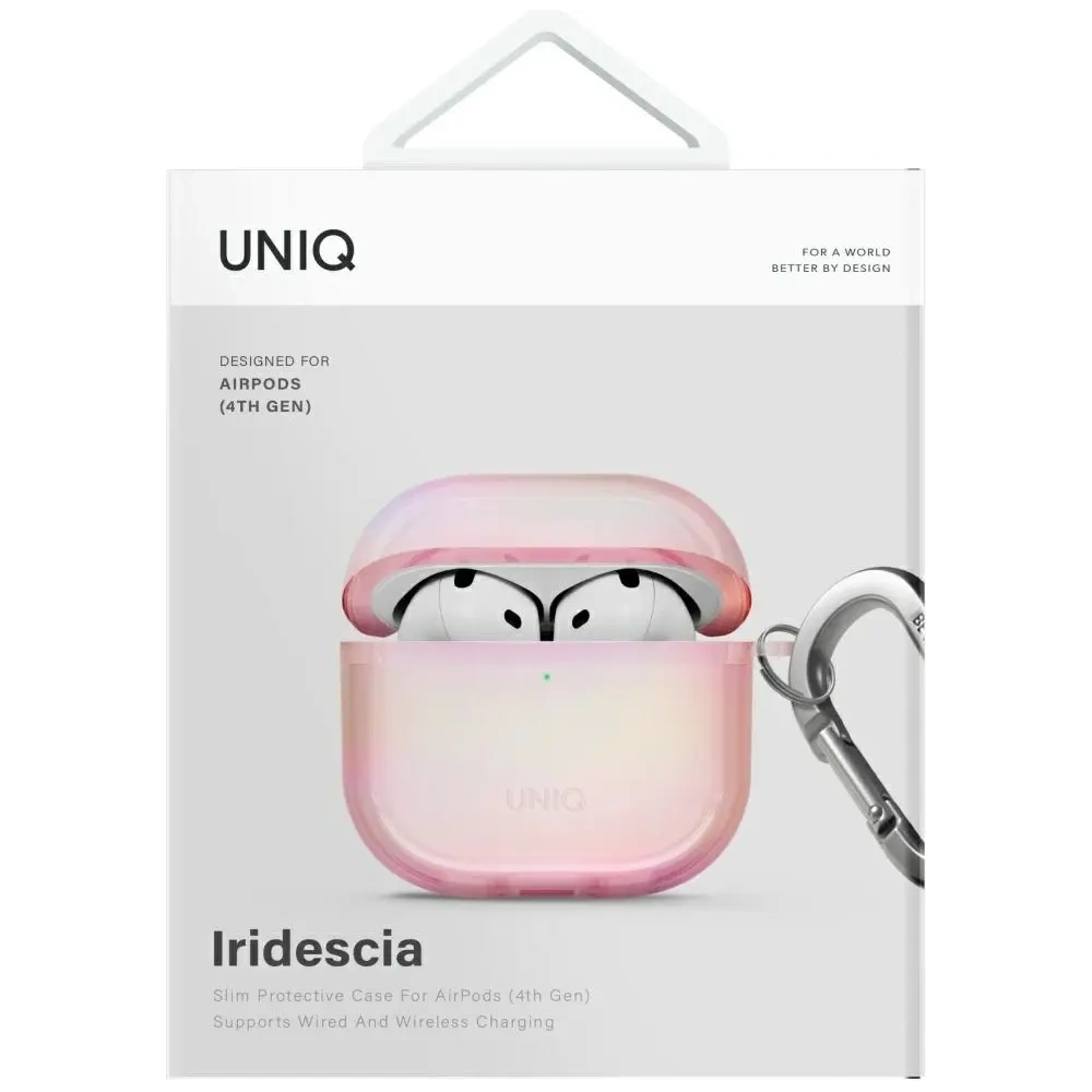 Etui UNIQ Iridescia do Apple AirPods 4 Hang Case pink prism