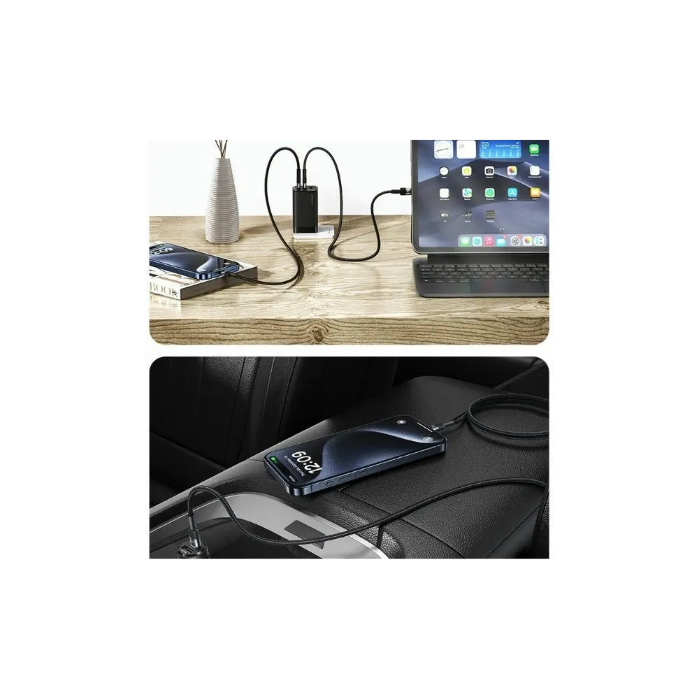 Kabel USAMS USB-C na USB-C set 30szt. 60W 1,2m pleciony SJ724ZJ01 (US-SJ724 )