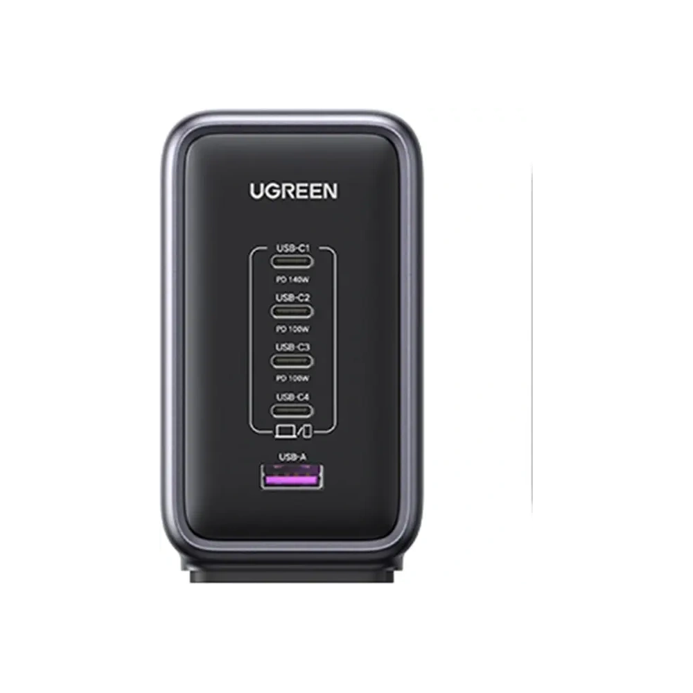 Ładowarka sieciowa UGREEN CD333 Nexode, USB + 4x USB-C, GaN, 300W + kabel USB-C 240W (czarny)