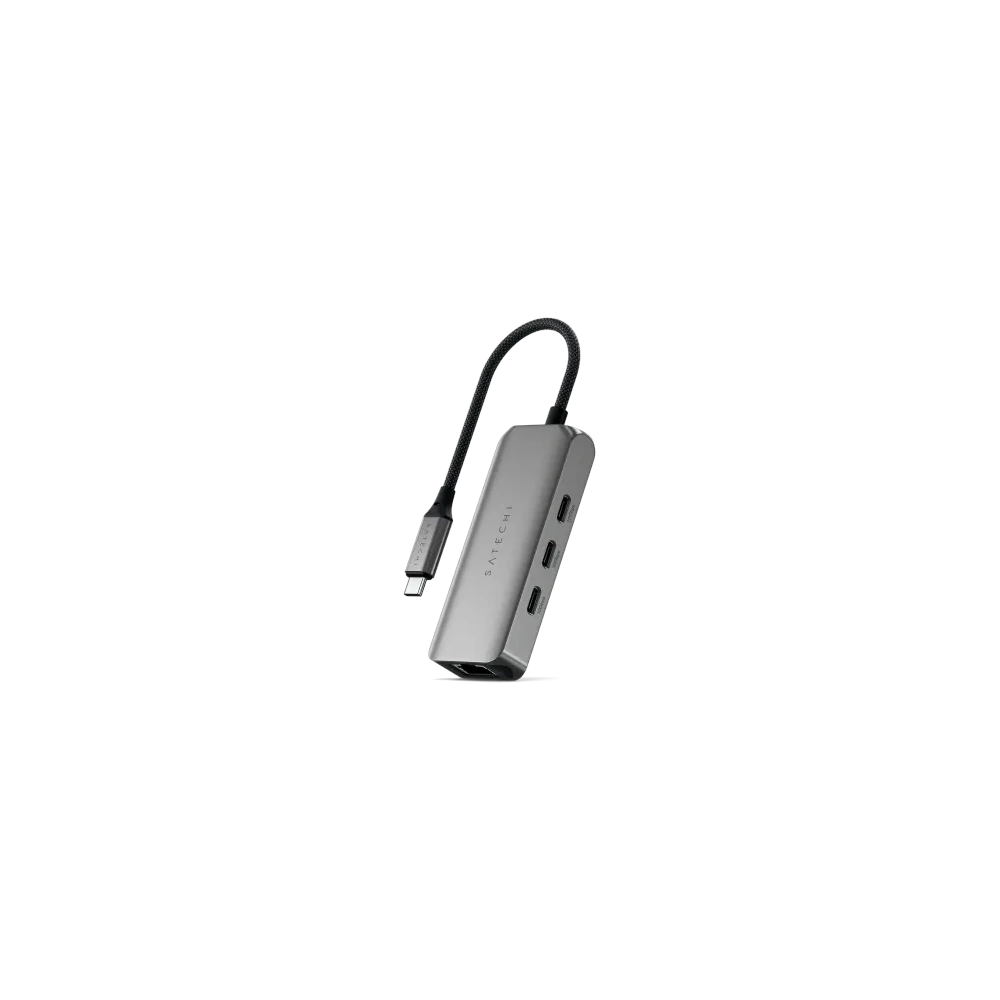 Adapter Satechi 4w1 USB-C / 3xUSB-C 3.2 gen2 10Gbps, 2.5 Gigabit Ethernet (space gray)