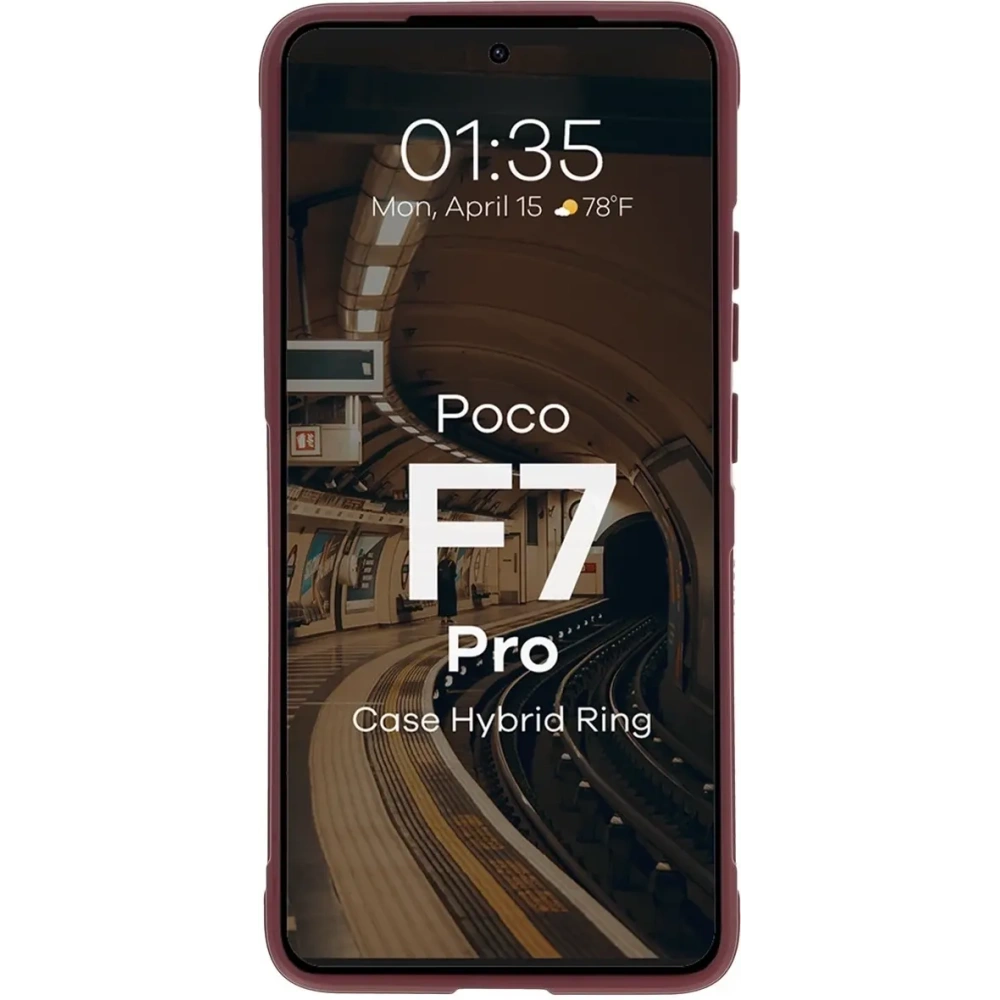Pancerne etui Bizon Case Tur do Xiaomi Poco F7 Pro burgundowe