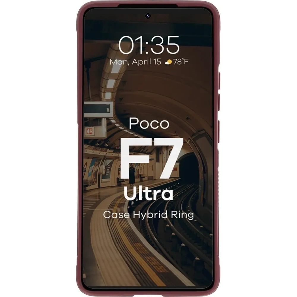 Pancerne etui Bizon Case Tur do Xiaomi Poco F7 Ultra burgundowe