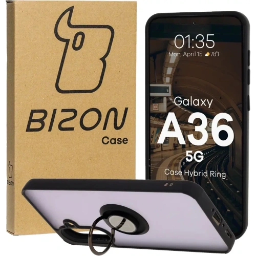 Buy Bizon Case Hybrid Ring Samsung Galaxy A36 5G smoky with a black frame - BIZ9055 - {ean13} - Home Screen Store Europe