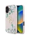 Etui Guess Grained Roses Big 4G logo do Apple iPhone 16 różowy