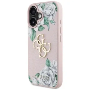 Buy Guess Grained Roses Big 4G logo Apple iPhone 16 pink - GUE4539 - {ean13} - Home Screen Store Europe