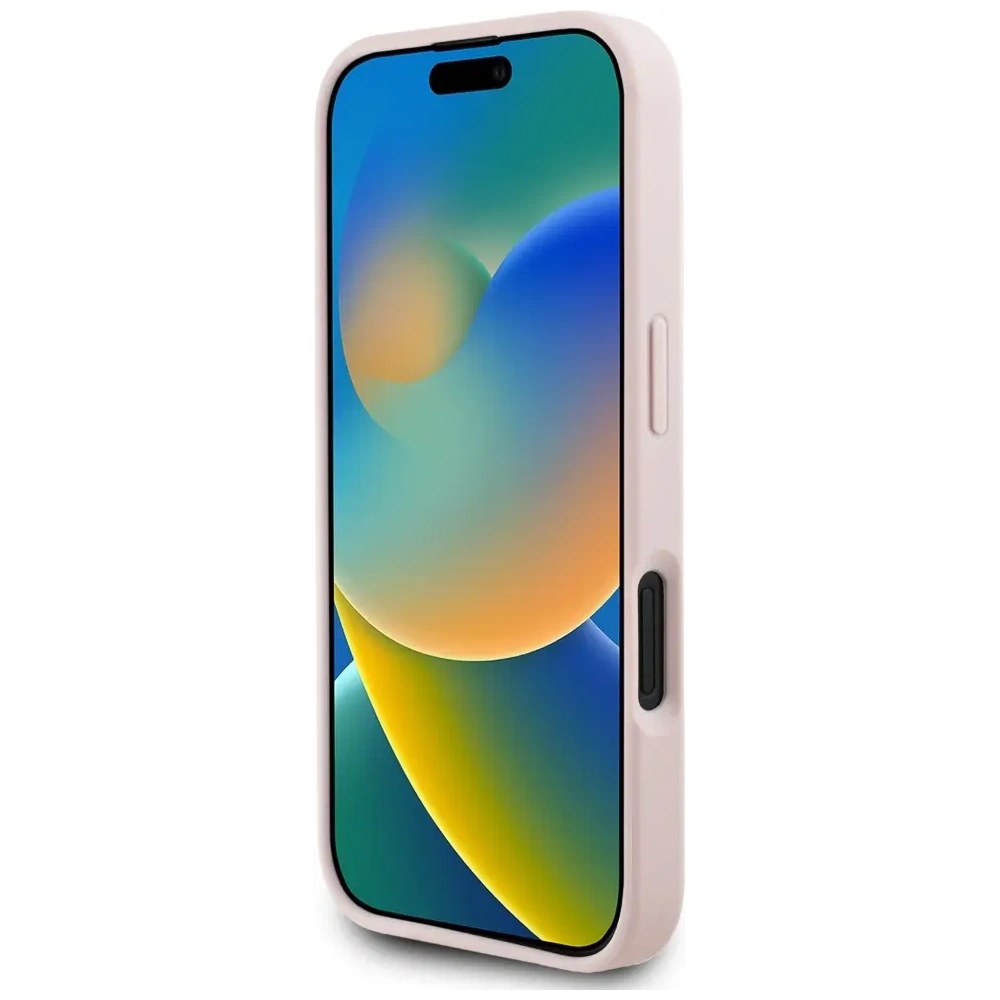 Etui Guess Grained Roses Big 4G logo do Apple iPhone 16 różowy