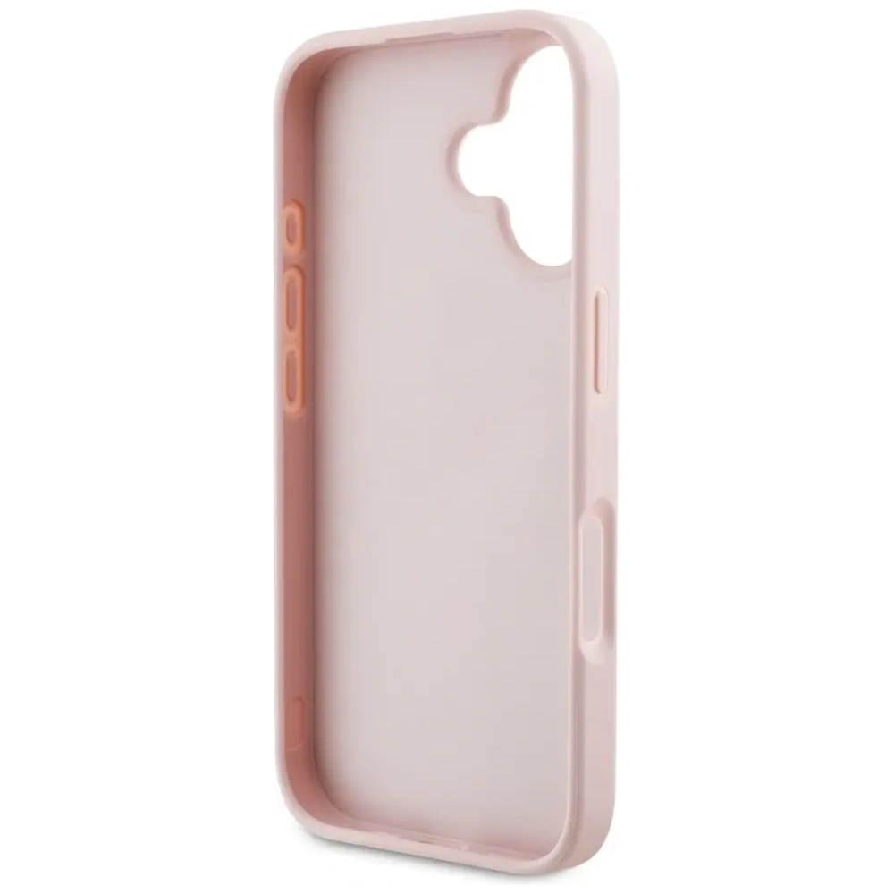 Etui Guess Grained Roses Big 4G logo do Apple iPhone 16 różowy