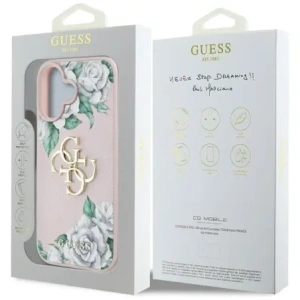 Buy Guess Grained Roses Big 4G logo Apple iPhone 16 pink - GUE4539 - {ean13} - Home Screen Store Europe