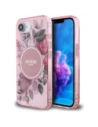 Etui Guess IML Flowers MagSafe do Apple iPhone 16e różowy