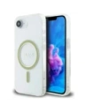 Etui Guess IML Glitter Circle MagSafe do Apple iPhone 16e przezroczysty