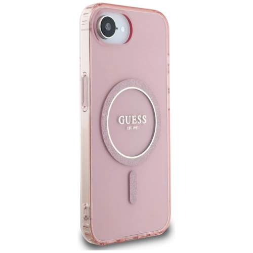 Kup Etui Guess IML Glitter Circle MagSafe do Apple iPhone 16e różowy - GUE4543 - {ean13} - Sklep Home Screen