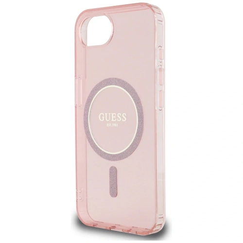 Kup Etui Guess IML Glitter Circle MagSafe do Apple iPhone 16e różowy - GUE4543 - {ean13} - Sklep Home Screen