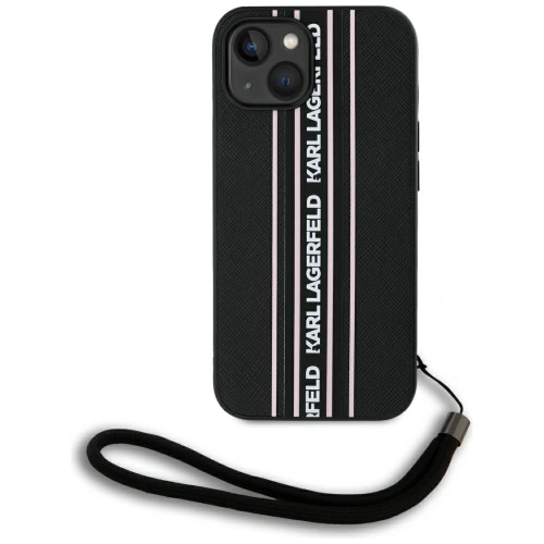 Kup Karl Lagerfeld Saffiano Athleisure Dungi Cord Apple iPhone 15 negru-roz. - KLD22026 - {ean13} - Sklep Home Screen