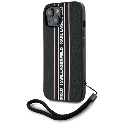 Kup Karl Lagerfeld Saffiano Athleisure Dungi Cord Apple iPhone 15 negru-roz. - KLD22026 - {ean13} - Sklep Home Screen