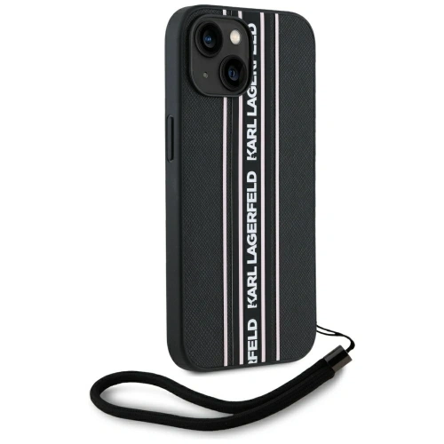 Kup Karl Lagerfeld Saffiano Athleisure Dungi Cord Apple iPhone 15 negru-roz. - KLD22026 - {ean13} - Sklep Home Screen