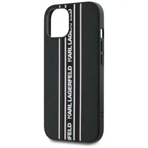 Buy Karl Lagerfeld Saffiano Athleisure Stripes Cord Apple iPhone 15 black-pink - KLD22026 - {ean13} - Home Screen Store Europe