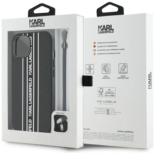 Kup Karl Lagerfeld Saffiano Athleisure Dungi Cord Apple iPhone 15 negru-roz. - KLD22026 - {ean13} - Sklep Home Screen