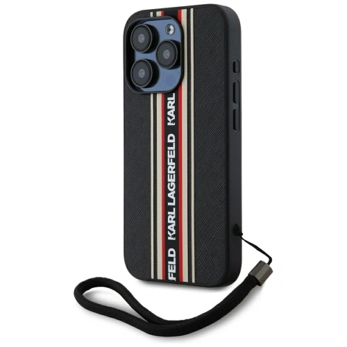 Kup Karl Lagerfeld Saffiano Athleisure Proužky Cord Apple iPhone 15 Pro Max černá-červená - KLD22029 - {ean13} - Sklep Home Screen