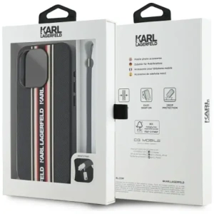 Kup Karl Lagerfeld Saffiano Athleisure Dungi Cord Apple iPhone 15 Pro Max negru-roșu - KLD22029 - {ean13} - Sklep Home Screen