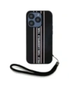 Etui Karl Lagerfeld Saffiano Athleisure Stripes Cord do Apple iPhone 15 Pro Max czarno-różowy
