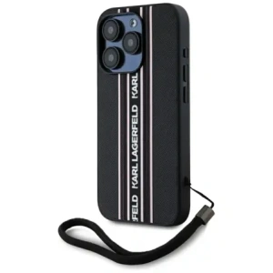 Kup Karl Lagerfeld Saffiano Athleisure Stripes Cord Apple iPhone 15 Pro Max negru-roz - KLD22030 - {ean13} - Sklep Home Screen